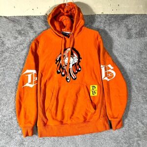Drunk'n Bunny Supply Co Sport Tek Hoodie Mens M Orange Chenille Patch Graphic